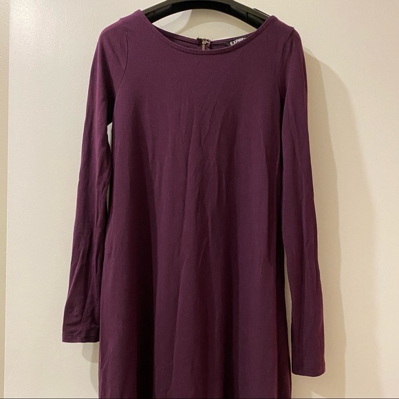 Express Dresses & Skirts - Express Plum Long Sleeve A-Line Mini Dress | Work to Weekend